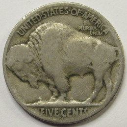 1923 S Buffalo Nickel - antique San Francisco mintmark five cent coin 1923 S Buffalo Nickel - antique San Francisco mintmark five cent coin
