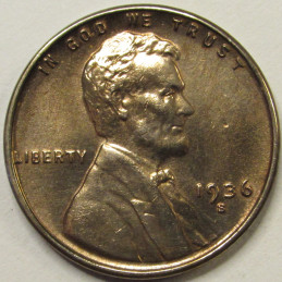 1936 S Lincoln Wheat Cent - antique San Francisco mintmark wheat penny 1936 S Lincoln Wheat Cent - antique San Francisco mintmark wheat penny