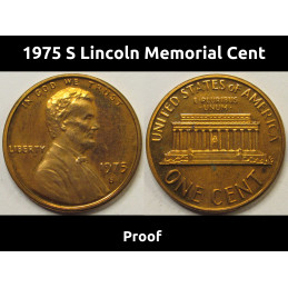 1975 S Lincoln Memorial Cent - Proof - flashy brilliant American penny