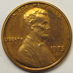 1975 S Lincoln Memorial Cent - Proof - flashy brilliant American penny 1975 S Lincoln Memorial Cent - Proof - flashy brilliant American penny