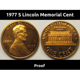 1977 S Lincoln Memorial Cent - Proof - American S mintmark penny