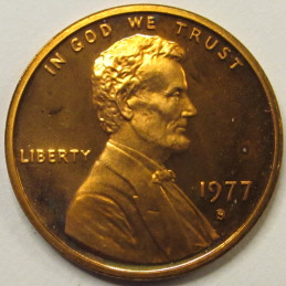 1977 S Lincoln Memorial Cent - Proof - American S mintmark penny 1977 S Lincoln Memorial Cent - Proof - American S mintmark penny