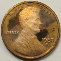 1980 S Lincoln Memorial Cent - Proof - vintage S mintmark penny 1980 S Lincoln Memorial Cent - Proof - vintage S mintmark penny