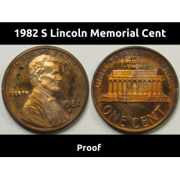 1982 S Lincoln Memorial Cent - Proof - vintage American S mintmark penny