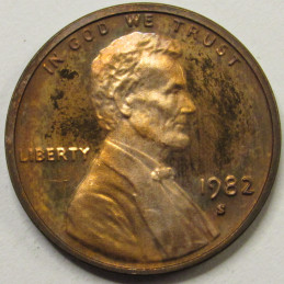 1982 S Lincoln Memorial Cent - Proof - vintage American S mintmark penny 1982 S Lincoln Memorial Cent - Proof - vintage American S mintmark penny