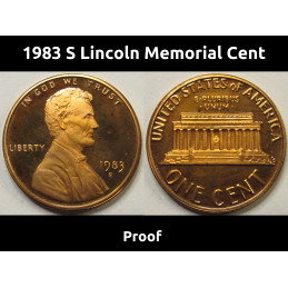1983 S Lincoln Memorial Cent - Proof - S mintmark American penny