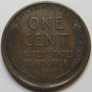 1909 VDB Lincoln Wheat Cent - antique first year of issue American penny coin