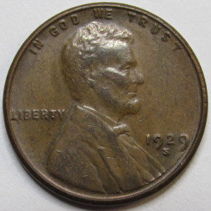 1929 S Lincoln Wheat Cent - antique better condition San Francisco mintmark wheat penny