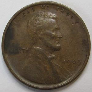 1909 VDB Lincoln Wheat Cent - antique first year of issue VDB wheat penny