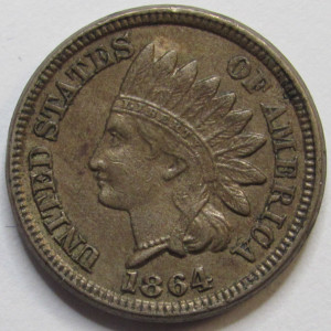 1864 Indian Head Cent - Cupronickel - antique higher grade Civil War era penny