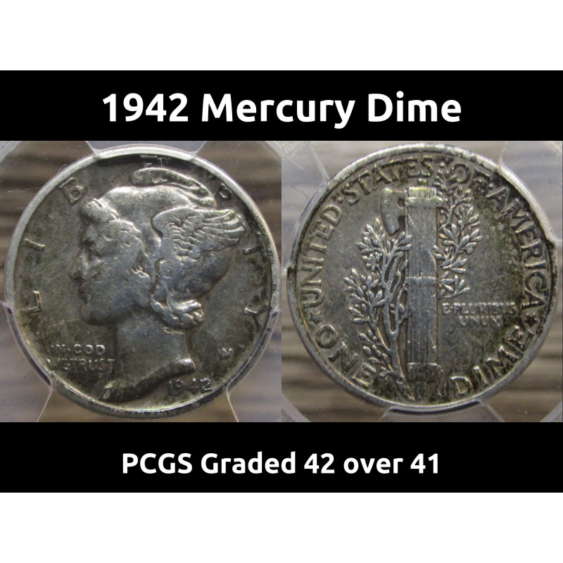 1942 Mercury Dime - PCGS graded 42 over 41 error dime