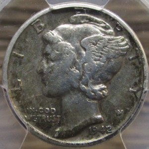 1942 Mercury Dime - PCGS graded 42 over 41 error dime