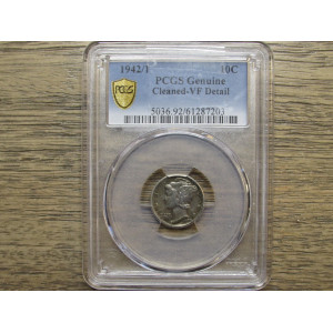1942 Mercury Dime - PCGS graded 42 over 41 error dime
