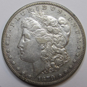 1879 S Morgan Dollar - Reverse of 1878 - antique S mint American silver dollar