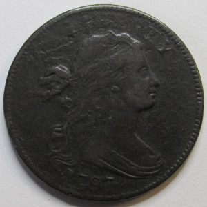 1797 Draped Bust Large Cent - No Stems, Rev 1797 - antique early date American penny