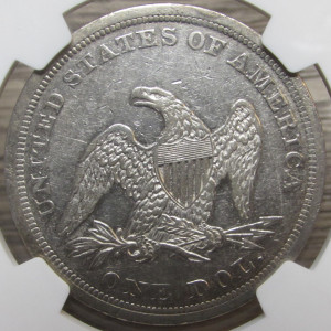 1843 Seated Liberty Dollar - NGC Graded - antique American silver dollar coin