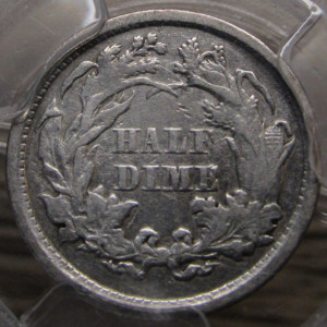 1861 Seated Liberty Half Dime - PCGS Graded 1 over 0 overdate - certified coin