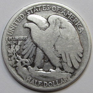 1919 Walking Liberty Half Dollar - antique silver American coin