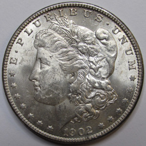 1902 O Morgan Dollar - antique uncirculated American silver dollar