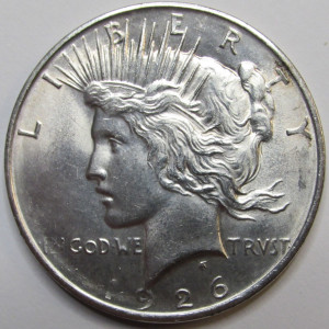 1926 D Peace Dollar - antique Denver mintmark American silver dollar