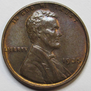 1935 Lincoln Wheat Cent - antique uncirculated American wheat penny
