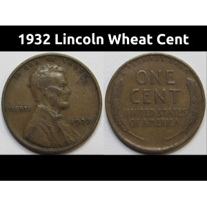 1932 Lincoln Wheat Cent - Great Depression era American wheat penny