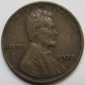 1932 Lincoln Wheat Cent - antique Great Depression era wheat penny