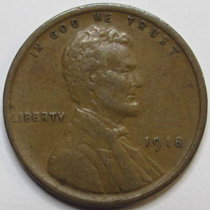 1918 Lincoln Wheat Cent - antique earlier date American wheat penny