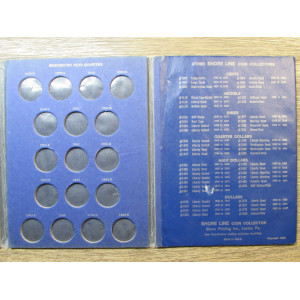 Shore Line folder for Washington Quarters - 1932-1950 - vintage coin supply
