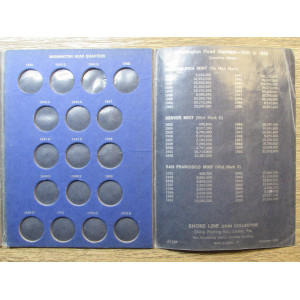 Shore Line folder for Washington Quarters - 1932-1950 - vintage coin supply