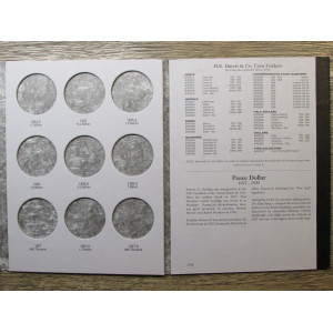 HE Harris coin folder for Peace Dollars - 1921-1935 - vintage supply