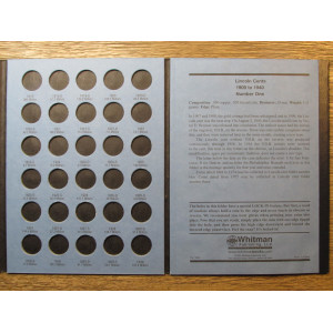 Whitman folder for Lincoln Wheat Cents - 1909-1940 - vintage supply