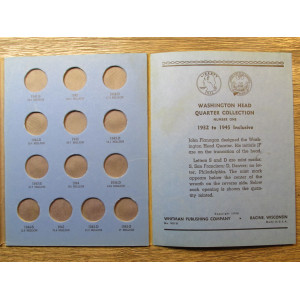 Whitman vintage coin collecting folder - Washington Quarters - 1932 to 1945