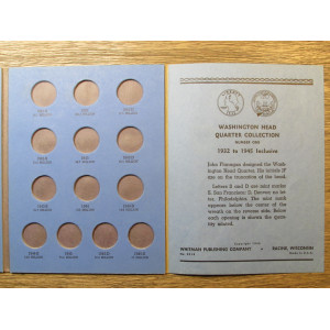 Whitman coin folder for Washington Quarters - 1932-1945 - vintage supply