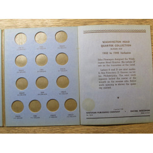 Whitman coin folder for Washington Quarters - 1932-1945 - vintage supply