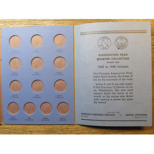 Whitman coin folder for Washington Quarters - 1932-1945 - early print