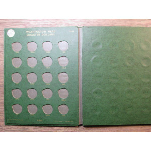 Whitman album for Washington Quarters - 1932-1962 - vintage green album