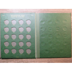 Whitman album for Washington Quarters - 1932-1962 - vintage green album