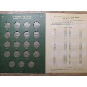 Whitman album for Washington Quarters - 1932-1962 - vintage green album