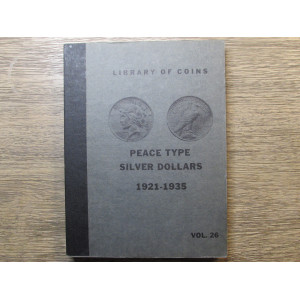 Library of Coins album for Peace Dollars - 1921-1935 - vintage coin collector album