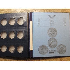 Whitman Peace Dollars coin album for 1921-1935 dates - vintage supply