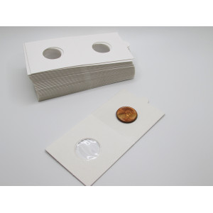 Cent size Self-Adhesive cardboard paper coin flips for storage and organizing - pack of 25 / 50 / 100 / 200