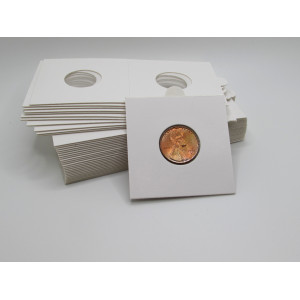 Cent size Self-Adhesive cardboard paper coin flips for storage and organizing - pack of 25 / 50 / 100 / 200