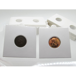 Cent size Self-Adhesive cardboard paper coin flips for storage and organizing - pack of 25 / 50 / 100 / 200