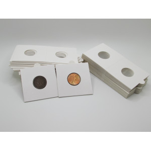 Cent size Self-Adhesive cardboard paper coin flips for storage and organizing - pack of 25 / 50 / 100 / 200