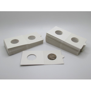 Nickel size Self-Adhesive cardboard paper coin flips for storage and organizing - pack of 25 / 50 / 100 / 200