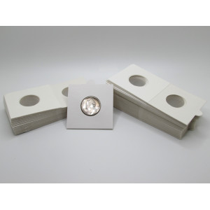 Nickel size Self-Adhesive cardboard paper coin flips for storage and organizing - pack of 25 / 50 / 100 / 200