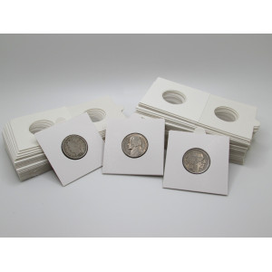 Nickel size Self-Adhesive cardboard paper coin flips for storage and organizing - pack of 25 / 50 / 100 / 200