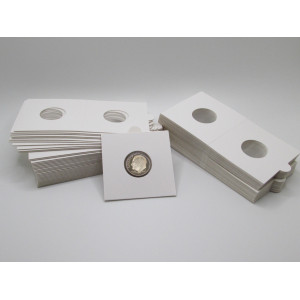 Dime size Self-Adhesive cardboard paper coin flips for storage and organizing - pack of 25 / 50 / 100 / 200