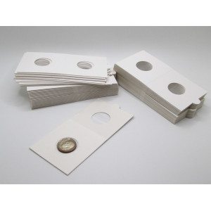 Dime size Self-Adhesive cardboard paper coin flips for storage and organizing - pack of 25 / 50 / 100 / 200
